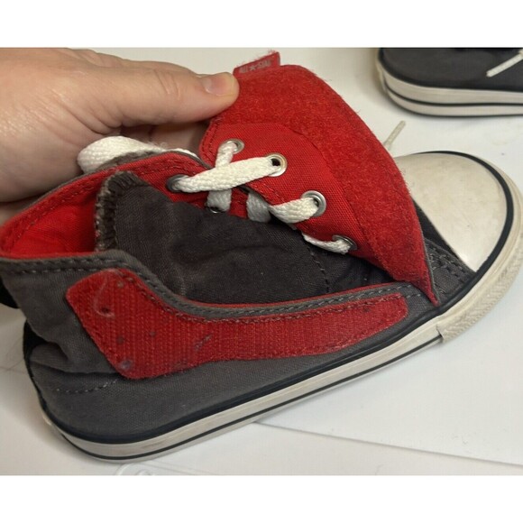 Converse All Star Chuck Taylor Toddler Shoes Size 9 Hook And Loop Gray High Top - Picture 5 of 9